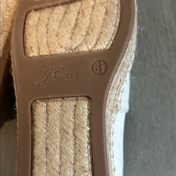 J.Crew Removable Ankle Tie espadrille white with black leather cap toe S6.5 NWOB - Picture 10 of 11